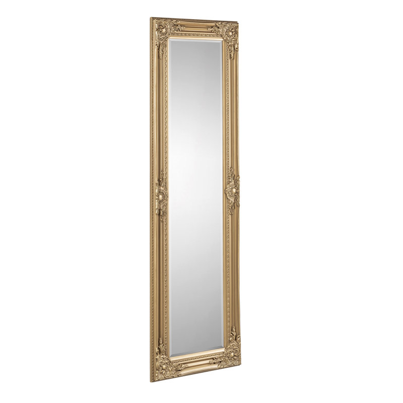 Vigue Wood Flat Floor Mirror, Gold