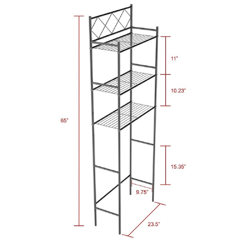 Steel Over The Toilet Storage, Black