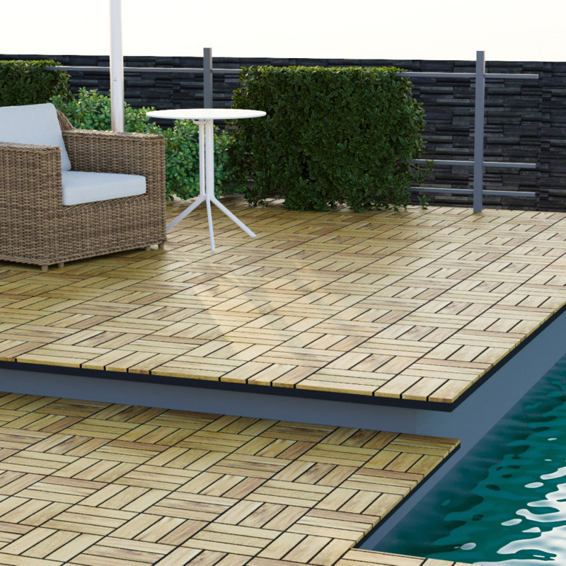 20 PCS Interlocking Deck Tiles Checker Pattern, 20