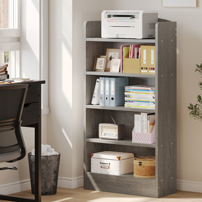 5-Shelf Multi-Functional Modern Wood Bookcase,
