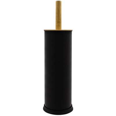 Blue Donuts Bamboo Toilet Brush And Holder