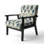 Fauteuil d'appoint rembourré bleu et beige Artisan Ikat Heritage - Blue