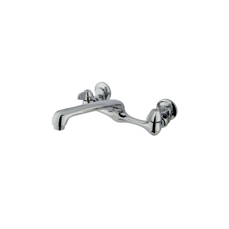 Kingston Brass Proseal Double-Handle 2-Hole Wall-Mount Bridge Kitchen Faucet