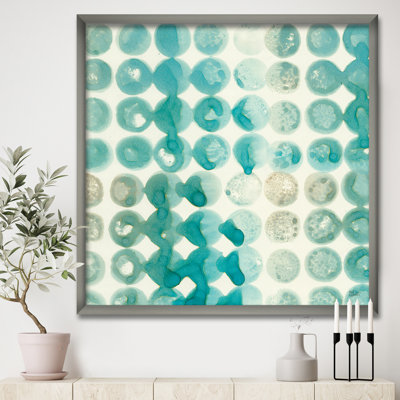 « turquoise aquarelle géométrique ii »-cadre photo sur toile