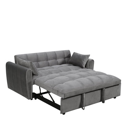 65”Convertible Futon Sofa Bed with Adjustable Backrest
