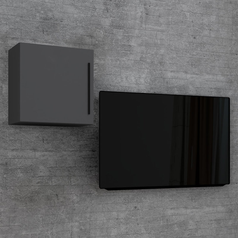 Seniya 50Cm H x 50Cm W x 30Cm D Manufactured Wood Standard Wall Cabinet, Black