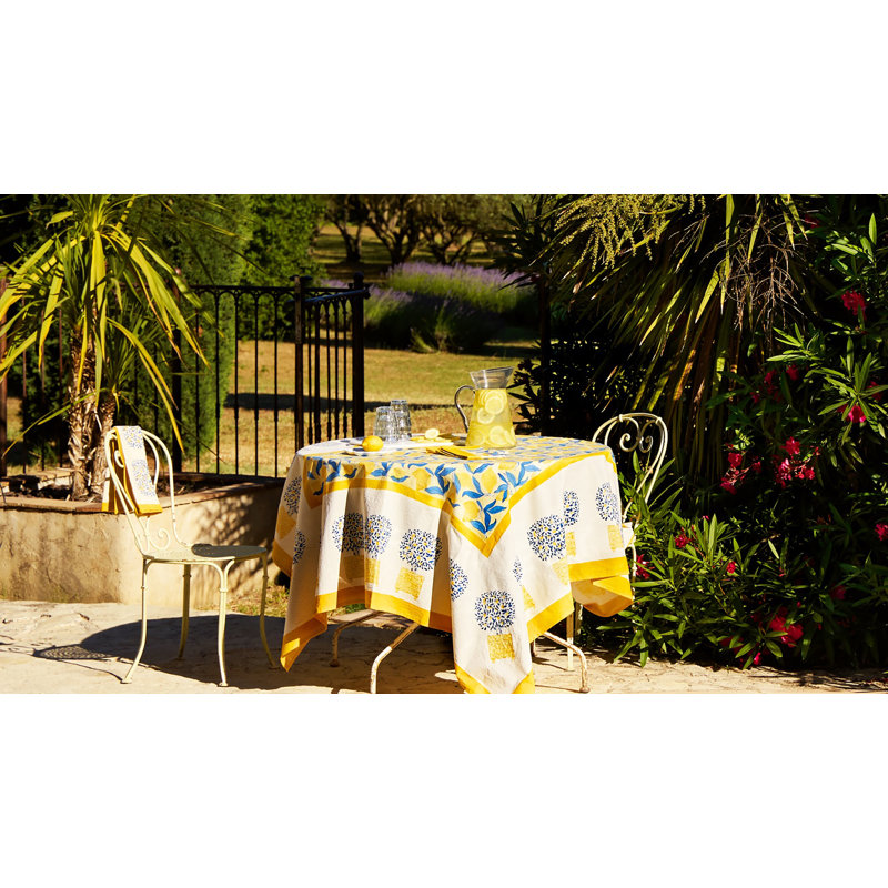 Lemon Tree Handmade Floral Tablecloth