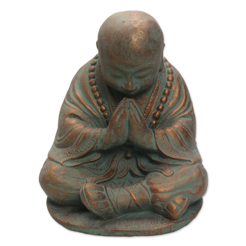 Figurine en pierre moulée méditation shaolin Lonny