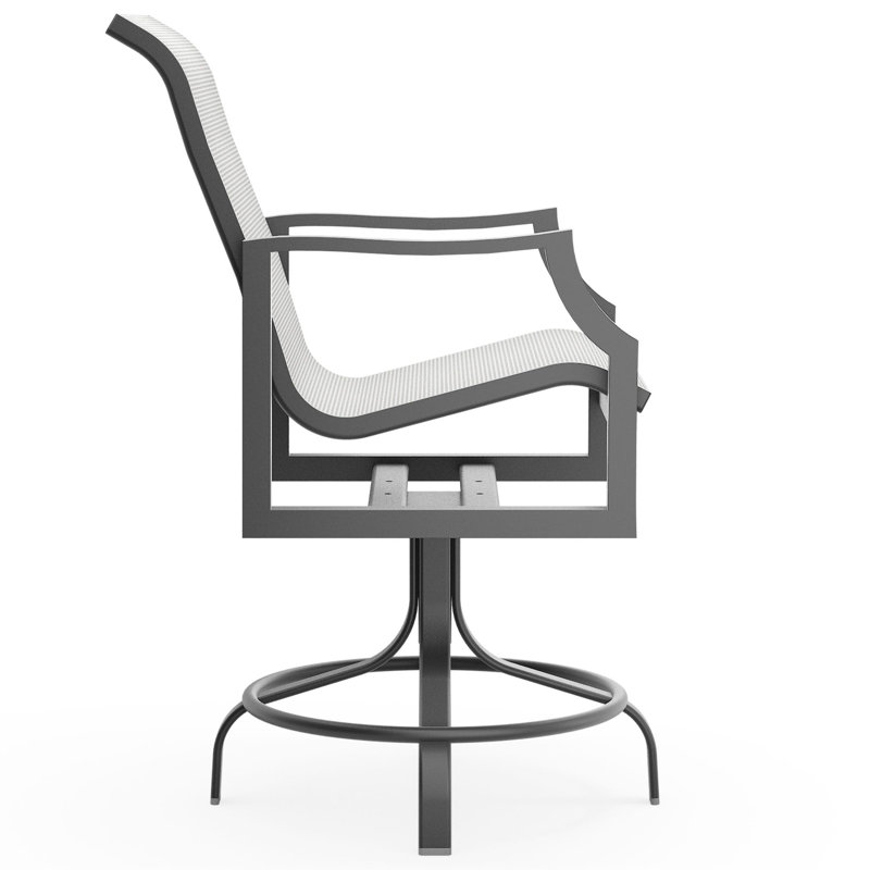 Nico Outdoor Swivel Bar Stool, Pewter, Graphite