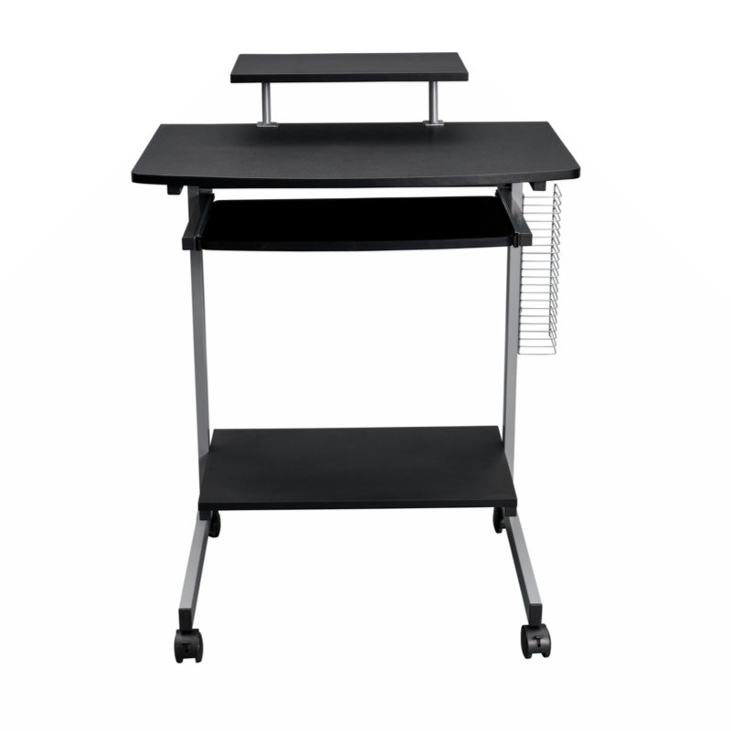 Bureau d'ordinateur rectangulaire avec huche Hurrem, Gris