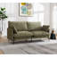 Canapé en tissu vert Dalton avec 2 coussins (coussin compressé)