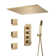 20" Flush Mounted Luxury Thermostatic Complete Shower System with 3 Body Jets and Rough-in Valve