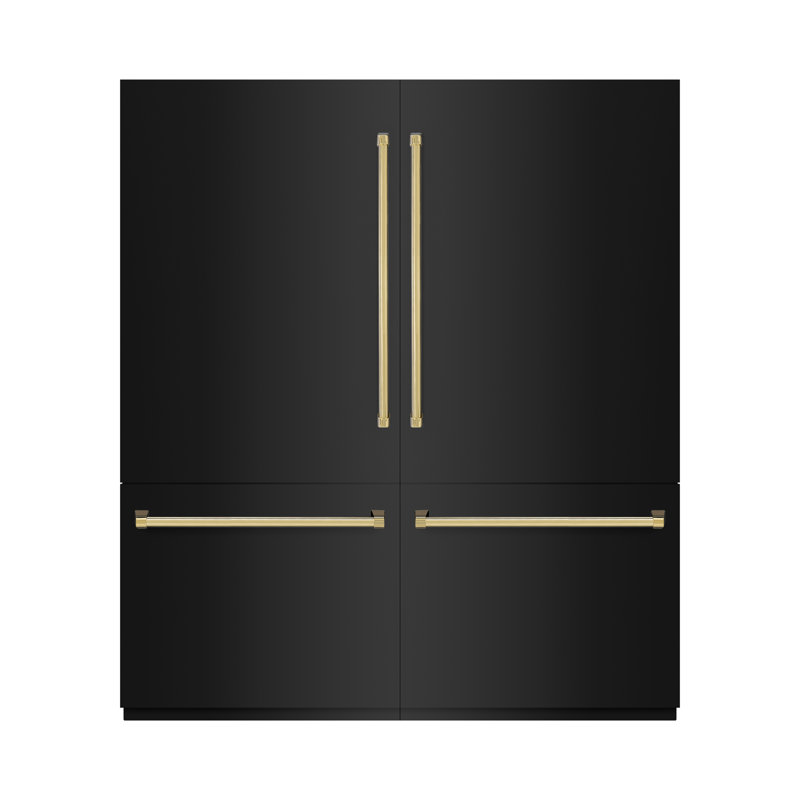 ZLINE Autograph 72 in. Black Stainless Refrigerator w/ Gray and Bronze Accents