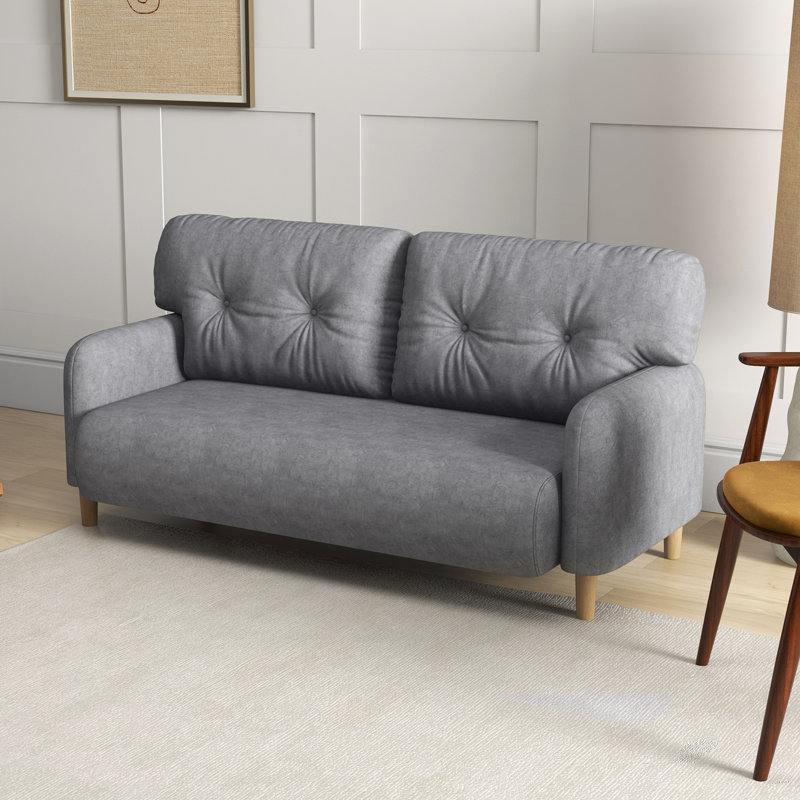 Causeuse en lin Tipper 58,3 po, 100 % lin gris