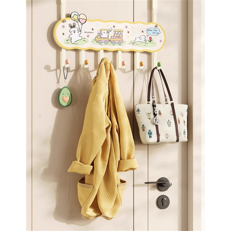 Iron Seamless Over-The-Door Hook Rack, H 11 po x l 15,74 po x P 1,77 po