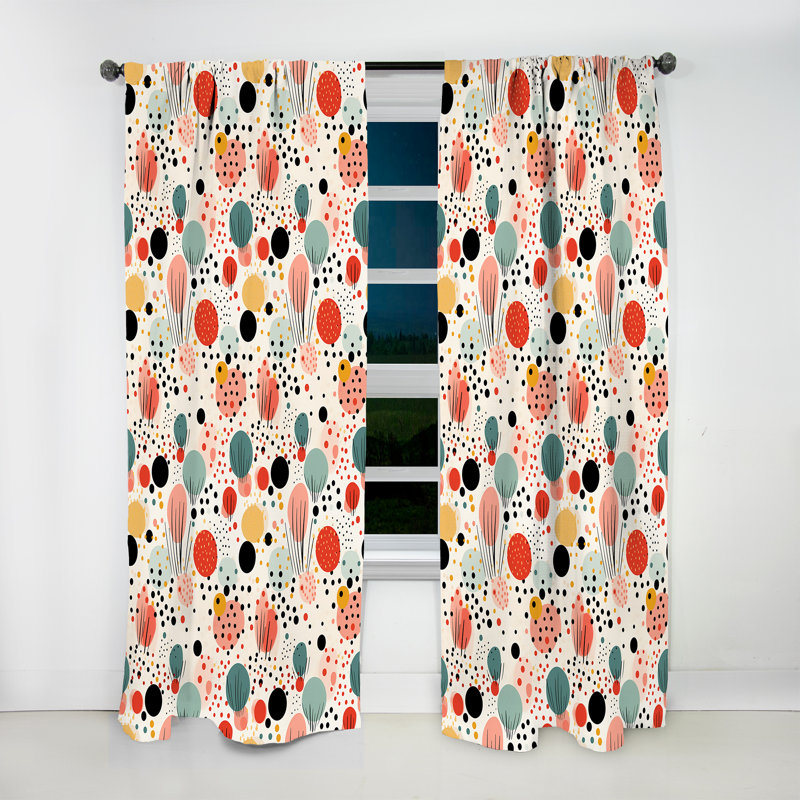 Motif marocain à pois d'influence marocaine - Rideau abstrait - Rideau obscurcissant - 1 panneau, L 52 po x L 95 po