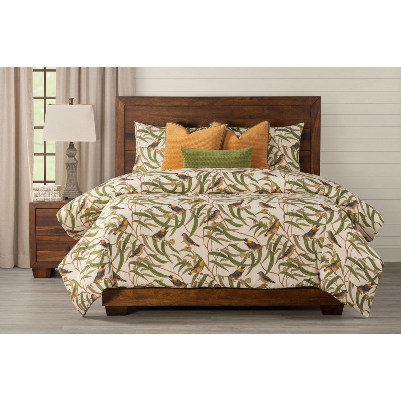 Bird Print Duvet Cover & Insert Set, Full Duvet Cover + 2 Shams + 3 Pillows