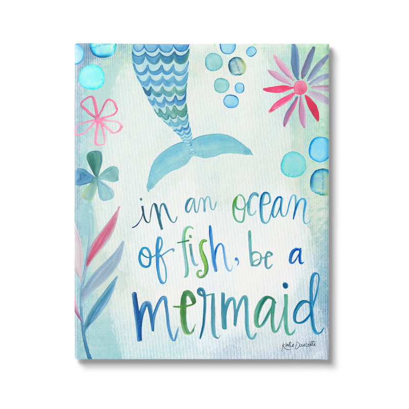 Be a Mermaid, Toile tendue, H 20 po x l 16 po x P 1,5 po