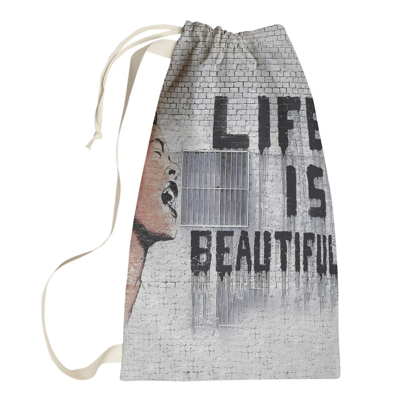 Fabric Laundry Bag with Handles, Large (36" H x 28" W x 1" D)