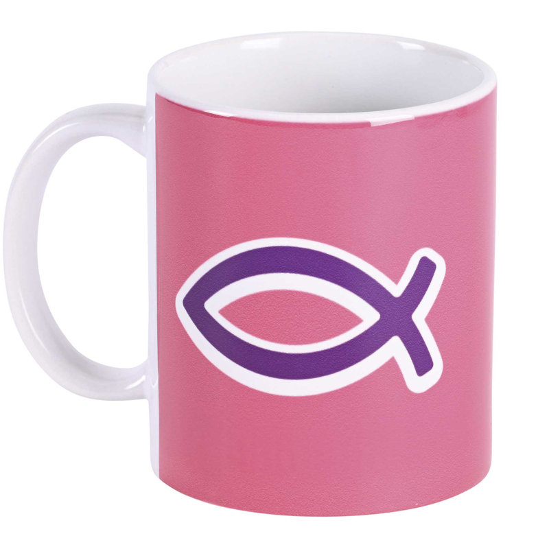 Tasse en céramique poisson mauve 11 oz