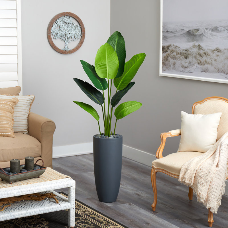 66'' Faux Palm Tree in Ceramic Vase