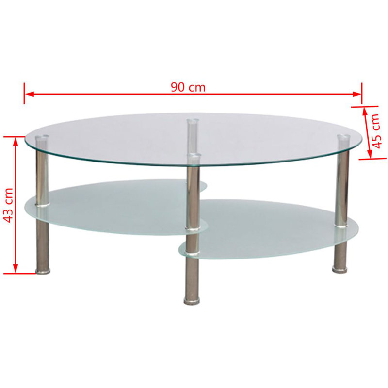 Four Leg Coffee Table with Storage, Black