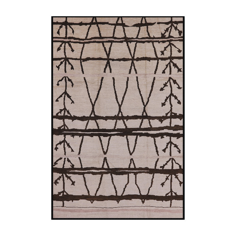 Tapis brun / gris Nyasia Southwestern, Rectangle 5 pi x 8 pi