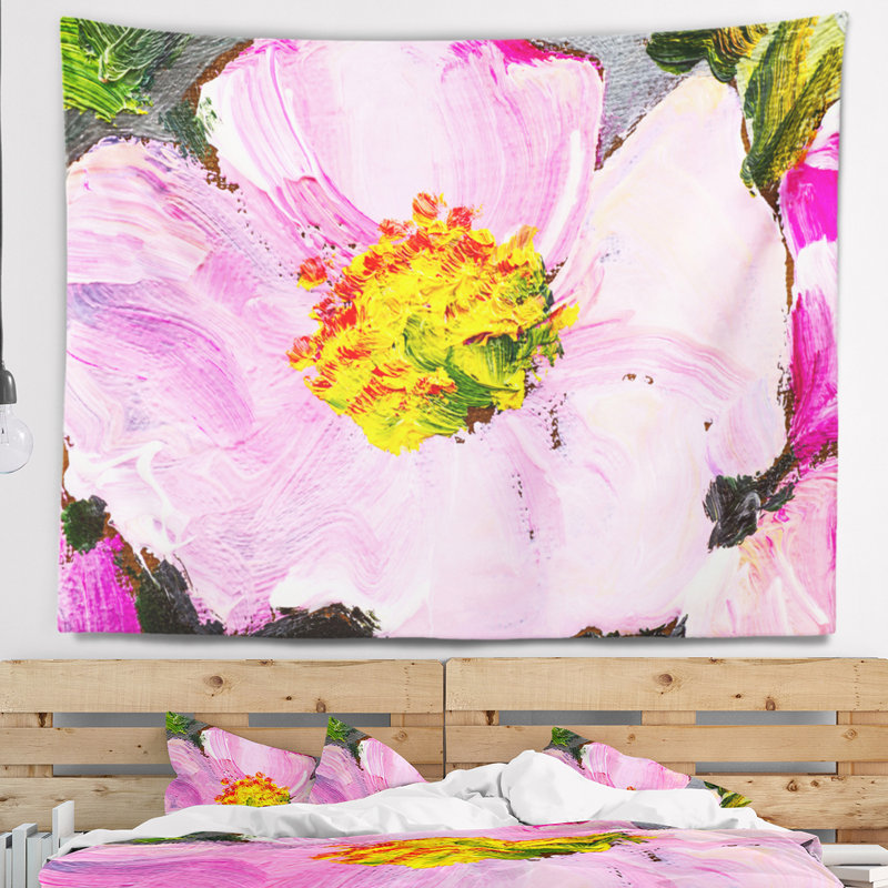 Tapisserie de peinture à l'huile florale, H 32 po x l 39 po