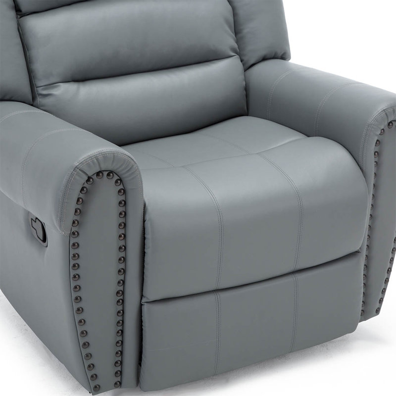 Kade Bonded Leather Manual Recliner, Grey
