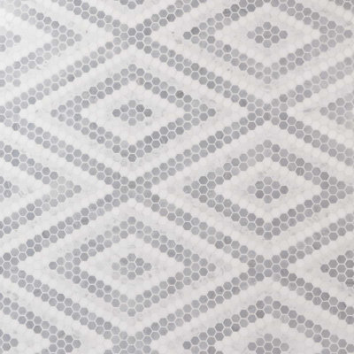Juno 1" Diamond Hexagon Polished Marble Mosaic