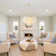 Ladaniel 6-Light Dimmable Gold Chandelier with White Round Shells