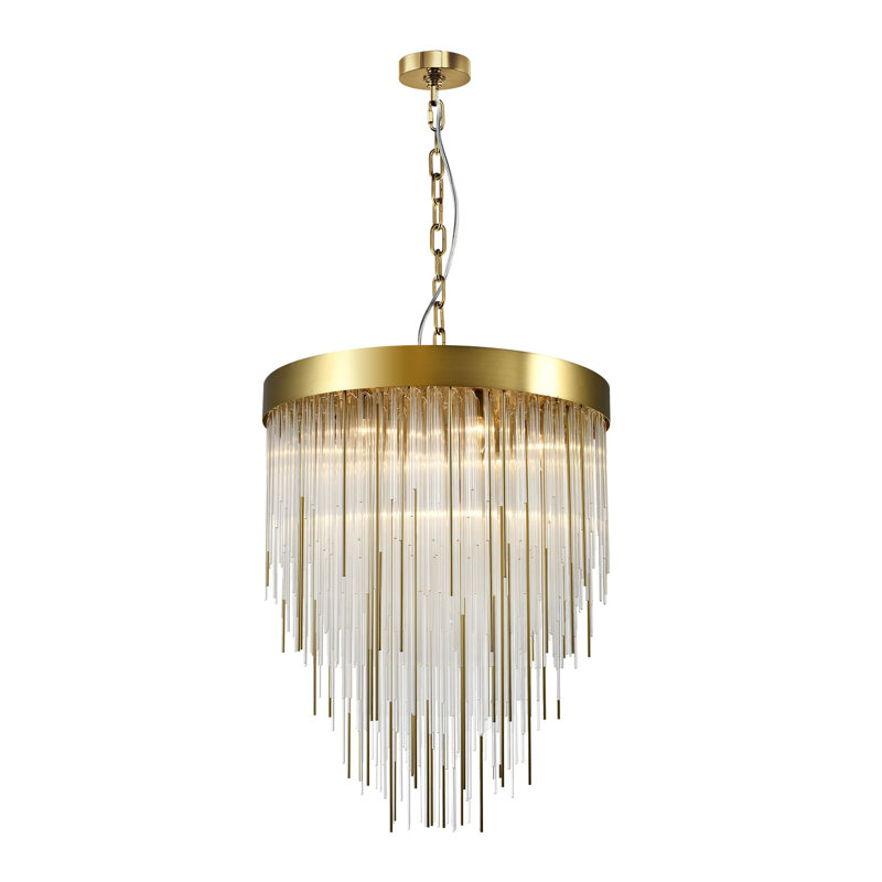 Lustre géométrique 9 lumières Cabassa, Laiton vieilli