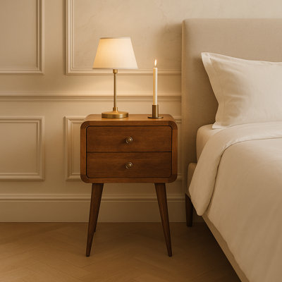 Bracey 30cm W Solid Wood Bedside Table