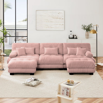 Luxurious Oversized U-Shaped Sectional Sofa for Living Room