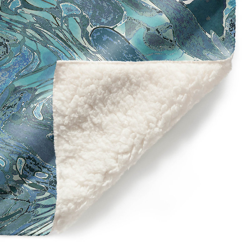Jeté agate , l 68 po x L 80 po, Gris / bleu clair