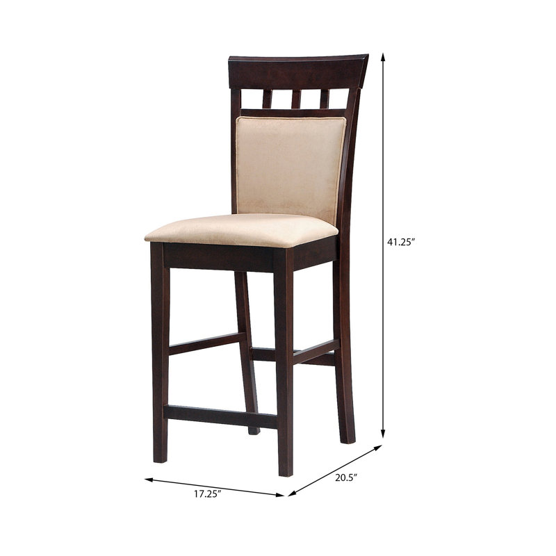 Aamina Upholstered Counter Stool with Solid Wood Frame
