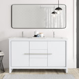 Ensemble de meuble-lavabo double moderne l 59 po x P 20 po x H 34 po Meraris