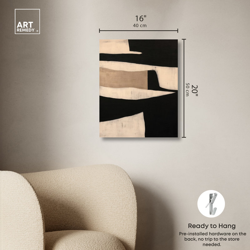 Modern Earth Tone Abstract Canvas Wall Art, 20" x 16"