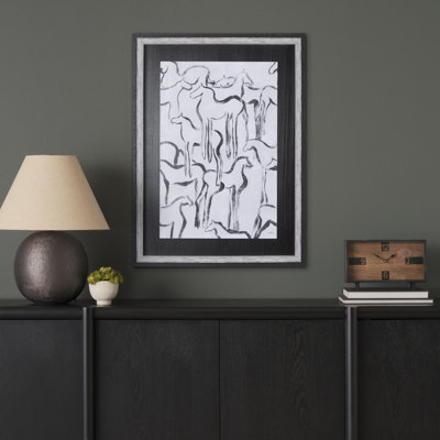Horse Herd III a Hand Embelished Textured Framed Art Print