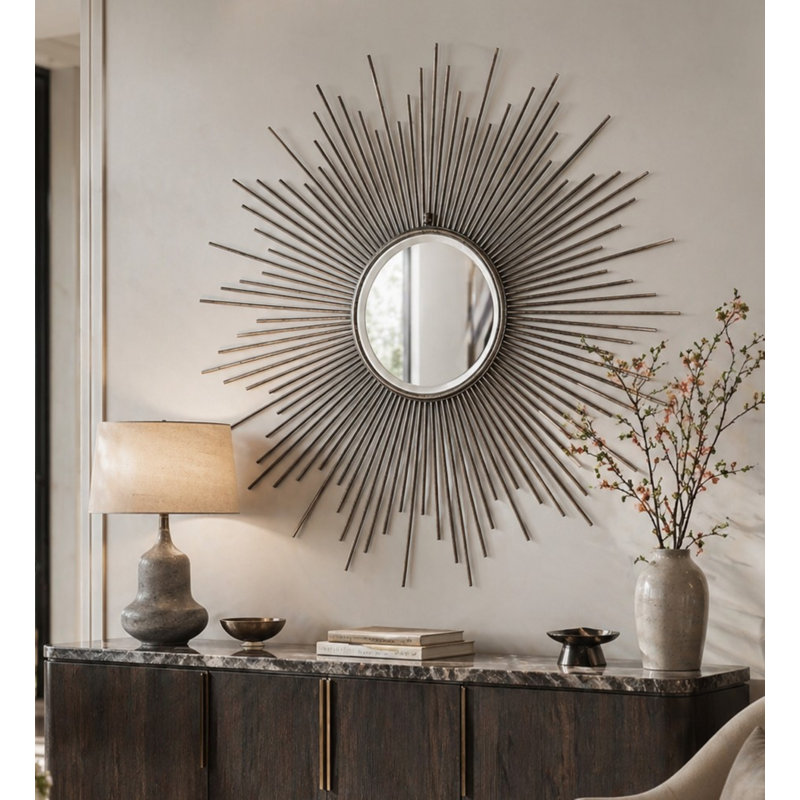 Konrad Flat Metal Beveled Wall Mirror