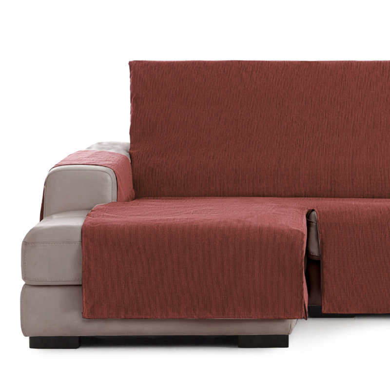Birbal Box Cushion Chaise Lounge Slipcover, 220cm H x 240cm W x 3cm D, Brique