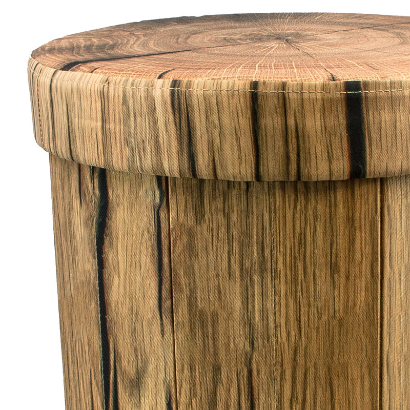 Sorbus Storage Ottoman Foldable with Lid in Log Print, Brown