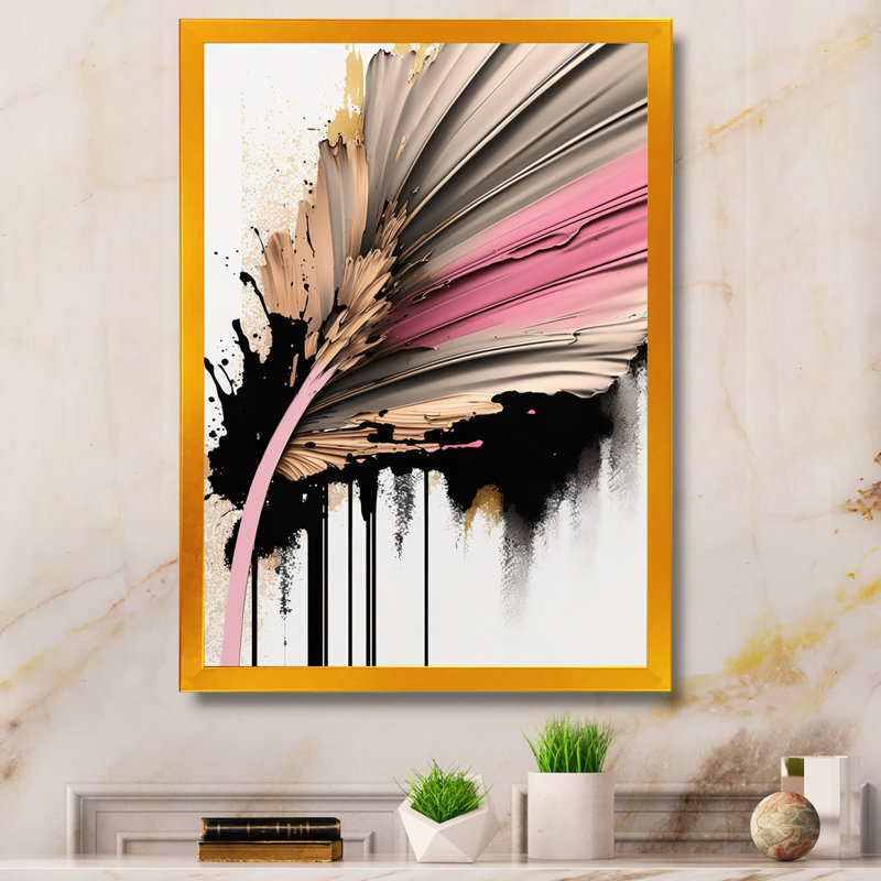 Géode abstraite I - reproduction sur toile, L 30 po x H 40 po, Impression dorée sur toile encadrée