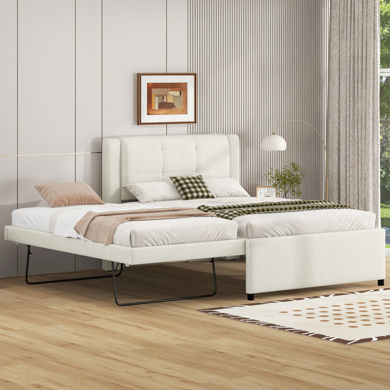 Lit plateforme double avec lit gigogne et lit gigogne double