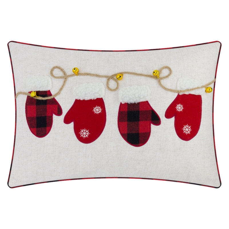Housse de coussin décoratif, Rouge, H 14 po x l 20 po