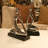 Vandervort Modern Silver and Black Ustrasana Yoga Sculpture