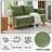 67" Chenille Upholstered Loveseat Sofa with Curved Arm & 2 Pillows, Green-124582048