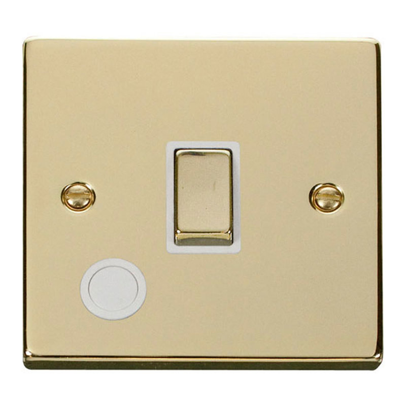 Polished Brass 1 Gang 20A Ingot DP Switch With Flex