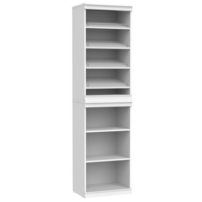 Modular Storage 21.38" W 7 Shelf Wood Closet System with Shoe Storage