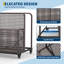 Organisateur de rangement flottant pour piscine à roulettes avec roulettes, chariot en osier de rotin extérieur pour piscine, patio et terrasse, toutes saisons avec 1 compartiment ouvert-1366065619